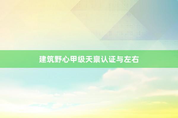 建筑野心甲级天禀认证与左右